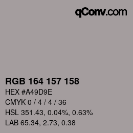 Color code: RGB 164 157 158 | qconv.com