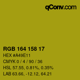 颜色代码: RGB 164 158 17 | qconv.com