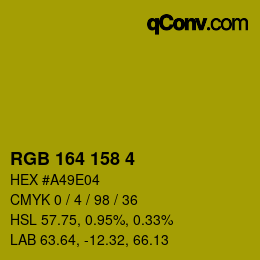 カラーコード: RGB 164 158 4 | qconv.com