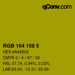 Color code: RGB 164 158 5 | qconv.com