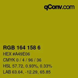颜色代码: RGB 164 158 6 | qconv.com