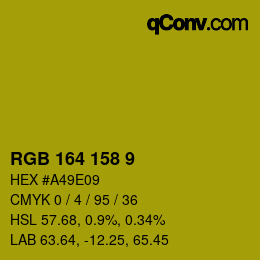 颜色代码: RGB 164 158 9 | qconv.com