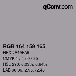 Color code: RGB 164 159 165 | qconv.com