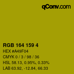 Color code: RGB 164 159 4 | qconv.com