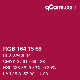 Color code: RGB 164 15 68 | qconv.com