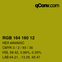 Color code: RGB 164 160 12 | qconv.com