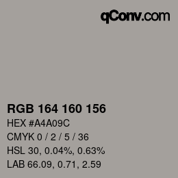 Code couleur: RGB 164 160 156 | qconv.com