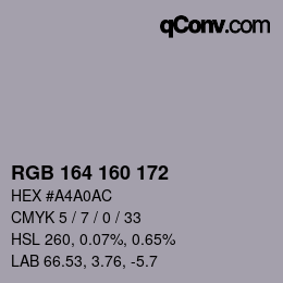 Color code: RGB 164 160 172 | qconv.com