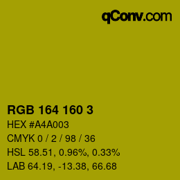 Color code: RGB 164 160 3 | qconv.com