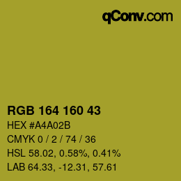 カラーコード: RGB 164 160 43 | qconv.com
