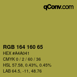 カラーコード: RGB 164 160 65 | qconv.com