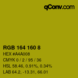Farbcode: RGB 164 160 8 | qconv.com
