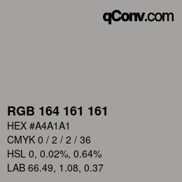 Color code: RGB 164 161 161 | qconv.com