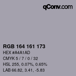 Color code: RGB 164 161 173 | qconv.com