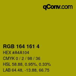 Color code: RGB 164 161 4 | qconv.com