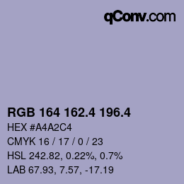カラーコード: RGB 164 162.4 196.4 | qconv.com