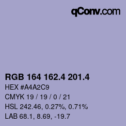 カラーコード: RGB 164 162.4 201.4 | qconv.com