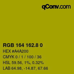カラーコード: RGB 164 162.8 0 | qconv.com