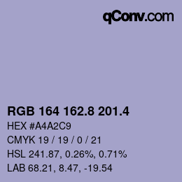 カラーコード: RGB 164 162.8 201.4 | qconv.com