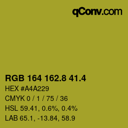 カラーコード: RGB 164 162.8 41.4 | qconv.com