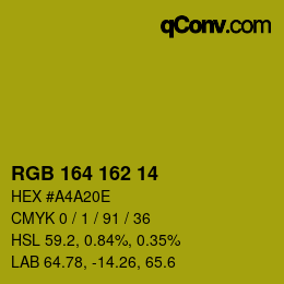 Color code: RGB 164 162 14 | qconv.com