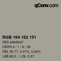 カラーコード: RGB 164 162 151 | qconv.com