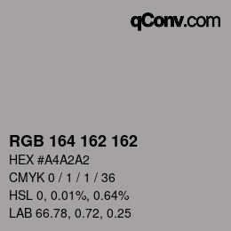Color code: RGB 164 162 162 | qconv.com