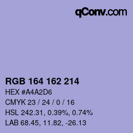 Farbcode: RGB 164 162 214 | qconv.com