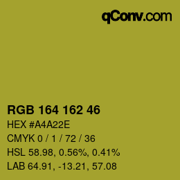 Color code: RGB 164 162 46 | qconv.com