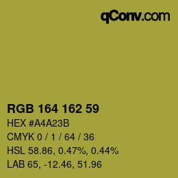 Farbcode: RGB 164 162 59 | qconv.com