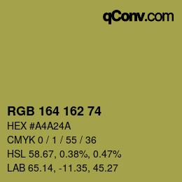 カラーコード: RGB 164 162 74 | qconv.com