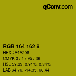 Código de color: RGB 164 162 8 | qconv.com
