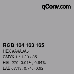 Farbcode: RGB 164 163 165 | qconv.com
