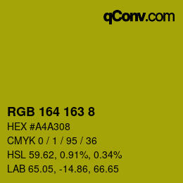 Color code: RGB 164 163 8 | qconv.com