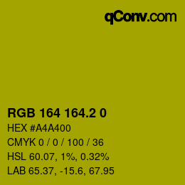 カラーコード: RGB 164 164.2 0 | qconv.com