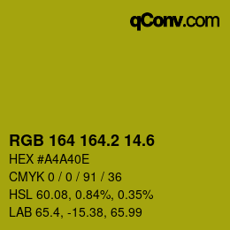 カラーコード: RGB 164 164.2 14.6 | qconv.com