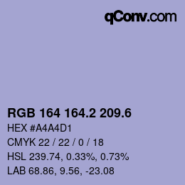 カラーコード: RGB 164 164.2 209.6 | qconv.com