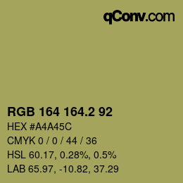 カラーコード: RGB 164 164.2 92 | qconv.com