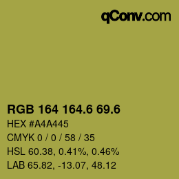 カラーコード: RGB 164 164.6 69.6 | qconv.com