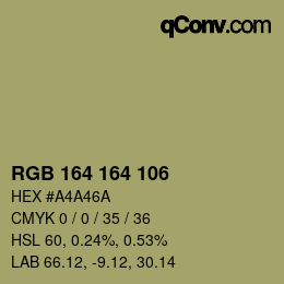 Color code: RGB 164 164 106 | qconv.com