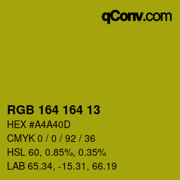 Color code: RGB 164 164 13 | qconv.com