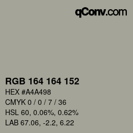 Color code: RGB 164 164 152 | qconv.com