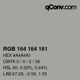 Color code: RGB 164 164 161 | qconv.com