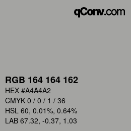 Color code: RGB 164 164 162 | qconv.com