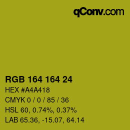 Color code: RGB 164 164 24 | qconv.com