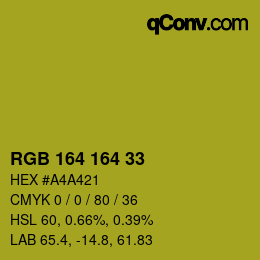 カラーコード: RGB 164 164 33 | qconv.com