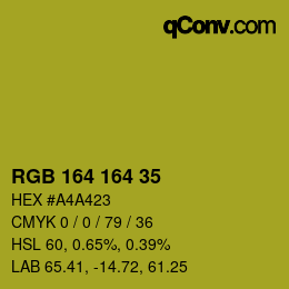 Color code: RGB 164 164 35 | qconv.com