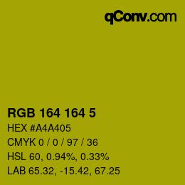 Color code: RGB 164 164 5 | qconv.com