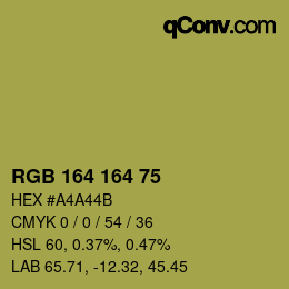 Color code: RGB 164 164 75 | qconv.com