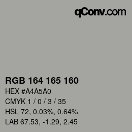 カラーコード: RGB 164 165 160 | qconv.com